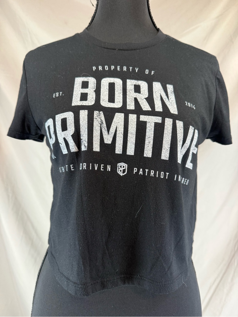 Born Primitive “Property of Born Primitive” Crop Tee Black - Size Small